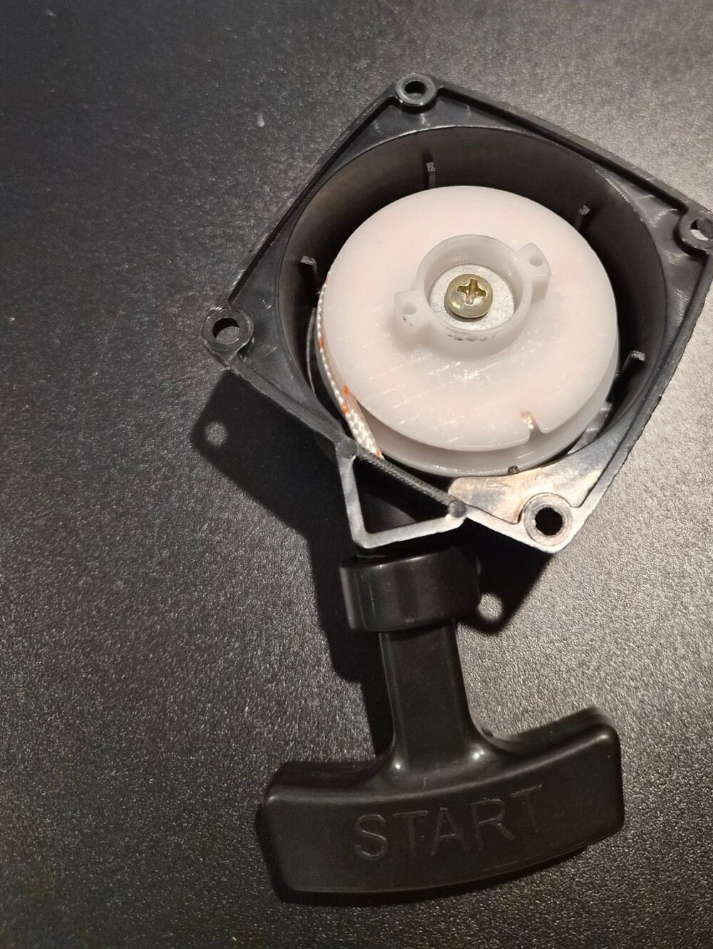 Replacement Black Recoil Starter Assembly with White Spool